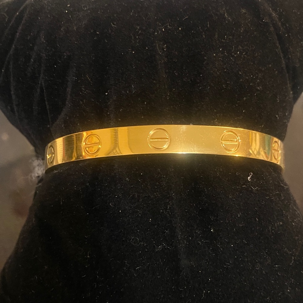 Gold Screw Bangle Bracelet
